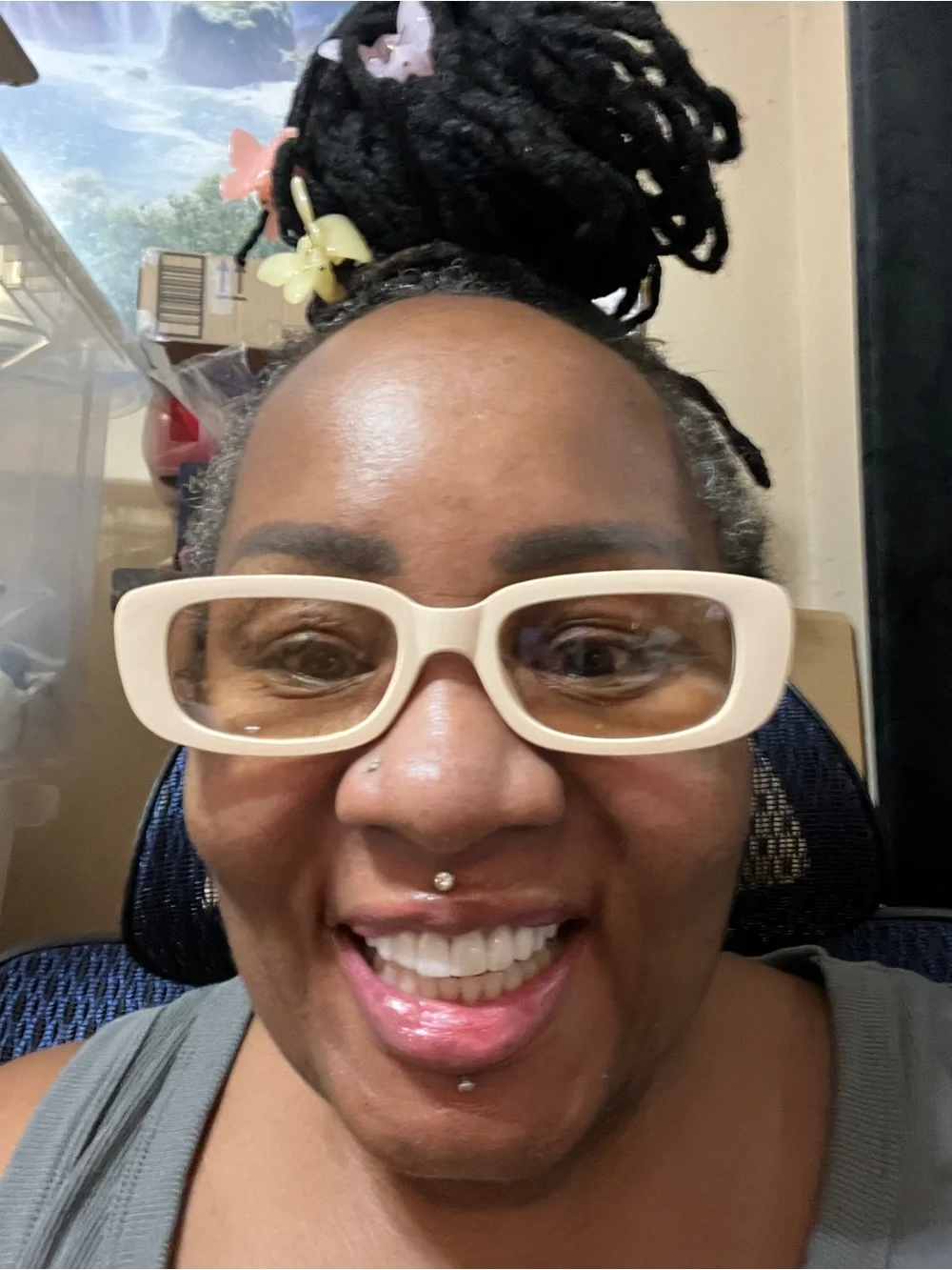Chunky Ivory Cream Rectangle Eyeglasses Clear Lens Retro Fashion Glasses-Unisex